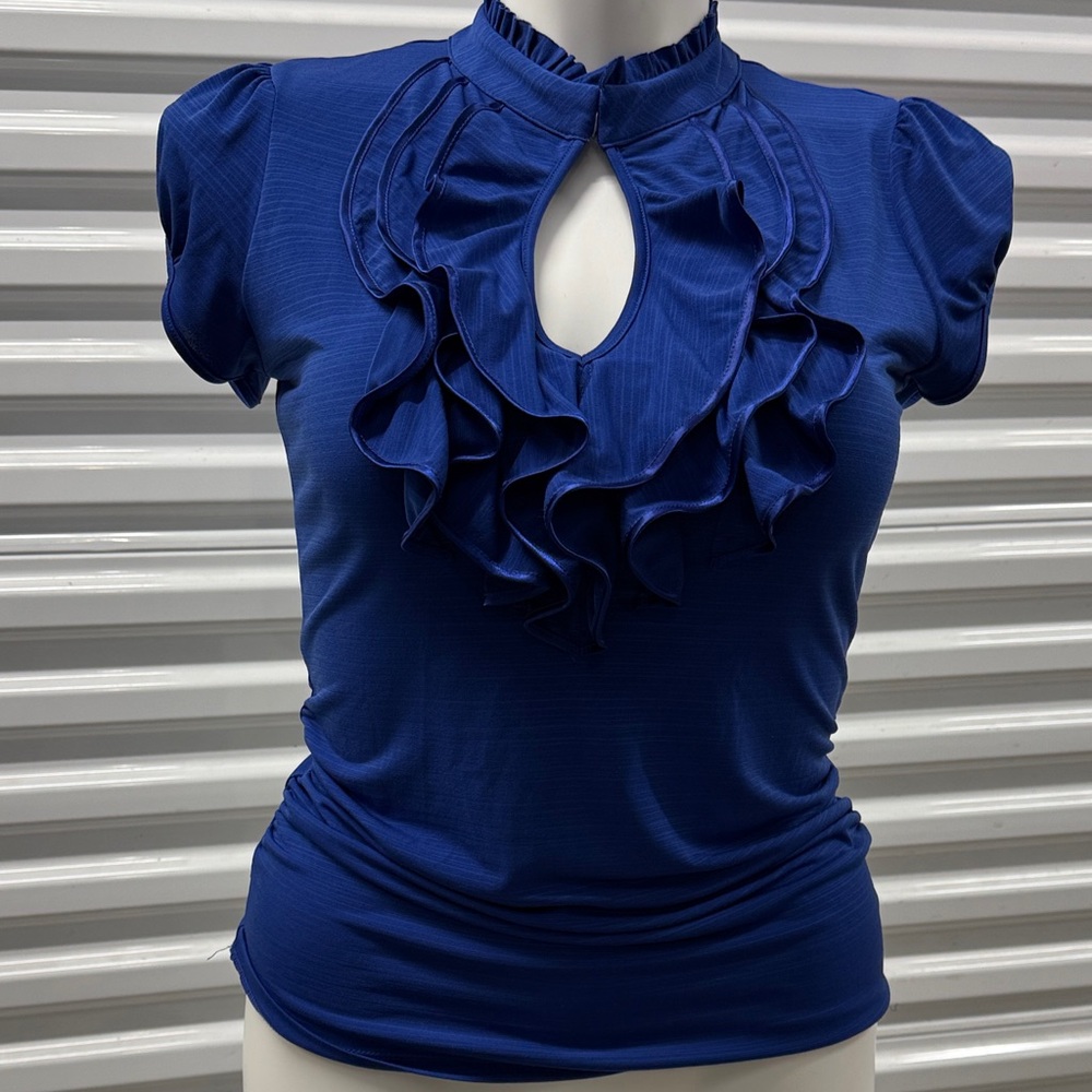 HeartSoul Royal Blue Ruffled Blouse
